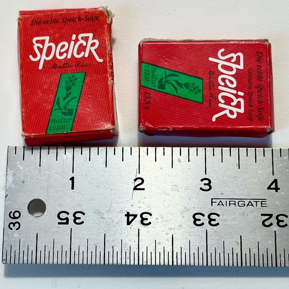 VINTAGE SOAP SPEICK SET OF 3 Travel Bars Mini 13.5 g Orange German Collectible - Picture 6 of 6